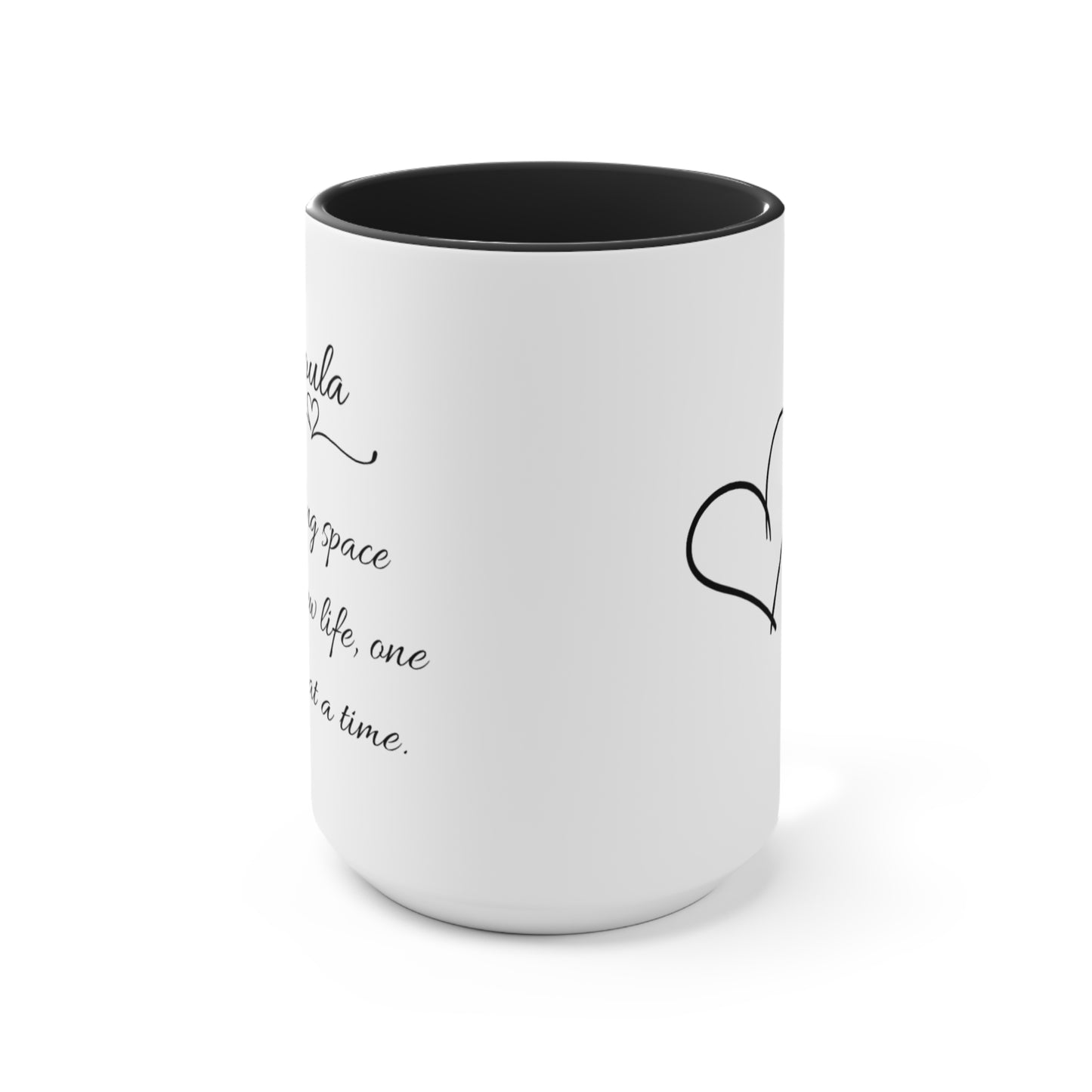 "Holding Space" Doula Two-Tone Coffee Mug- Black